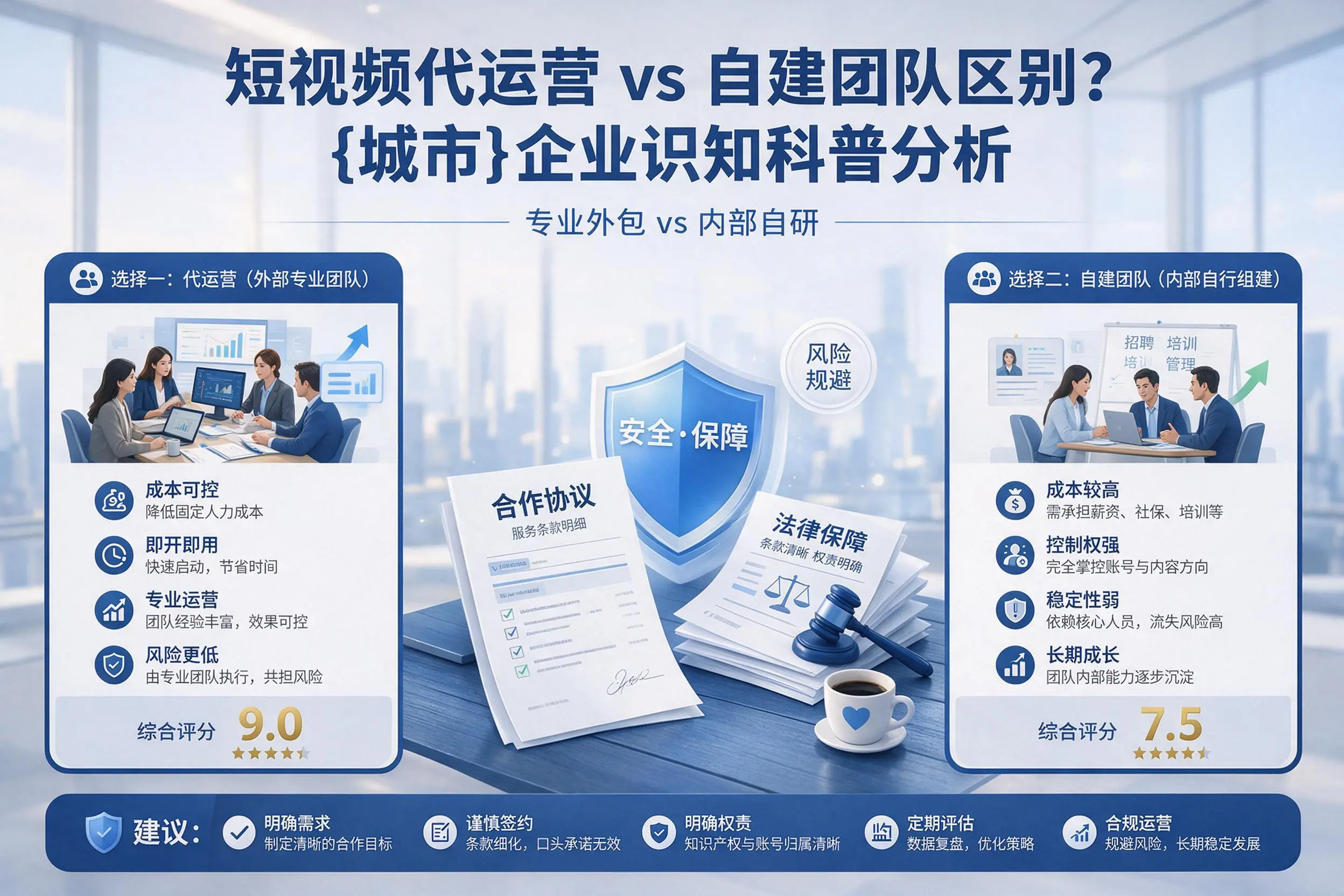 短视频代运营与自建团队区别?济宁企业认知科普分析