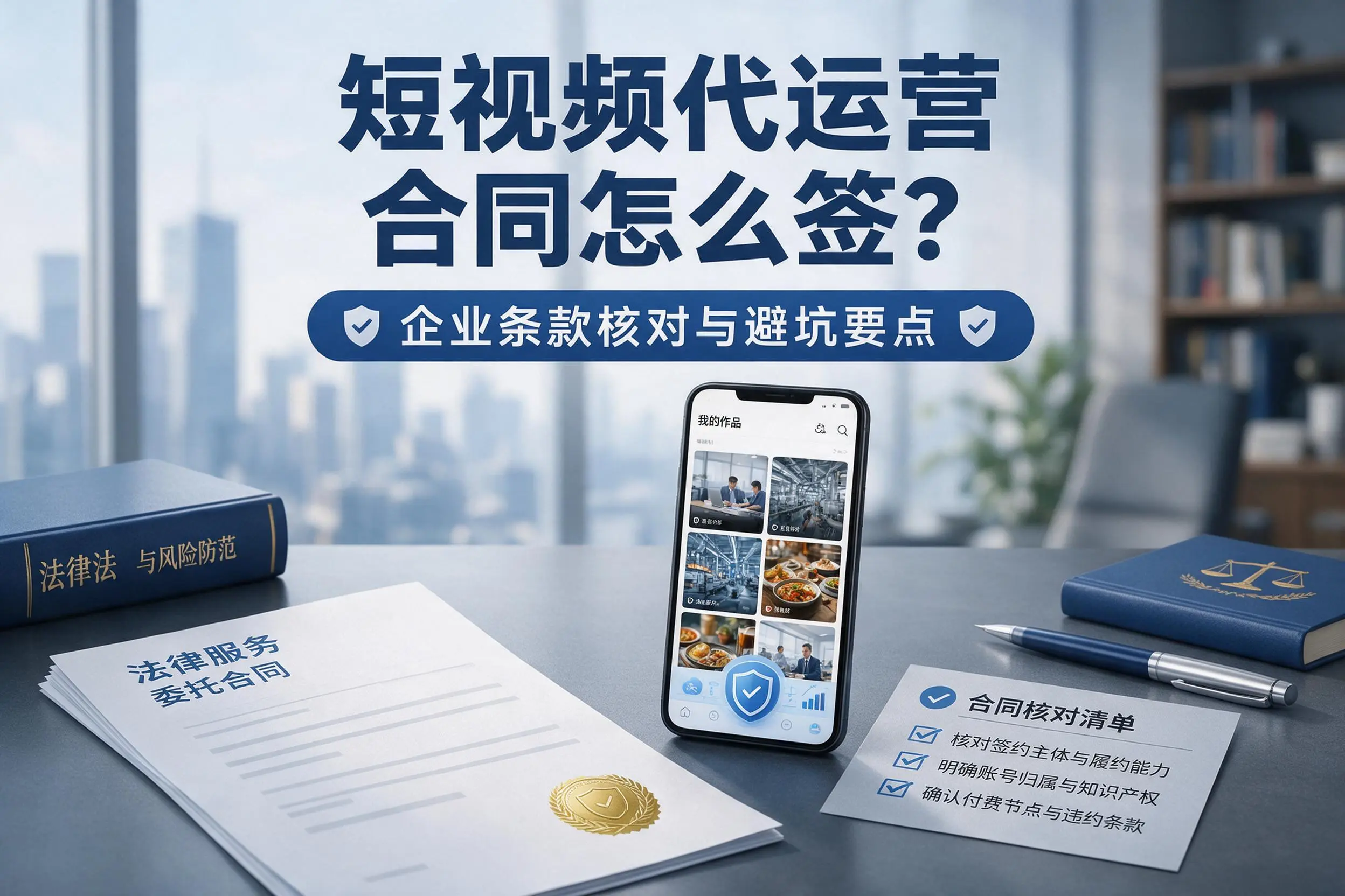 短视频代运营合同怎么签?济宁企业条款核对与避坑要点