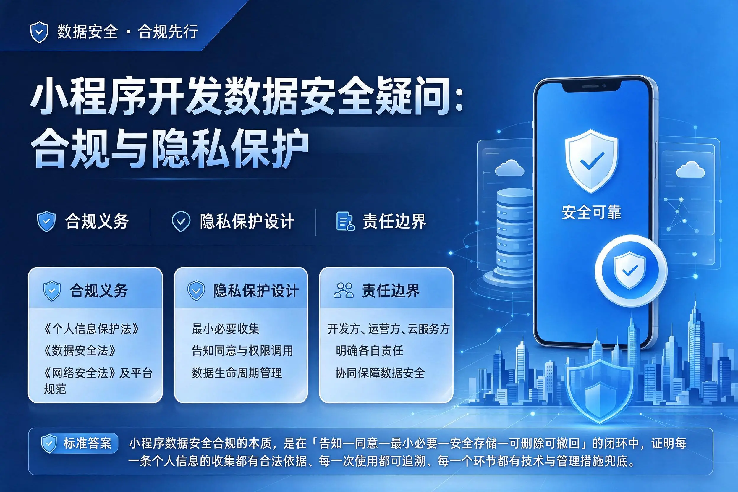 济宁小程序开发数据安全疑问：合规与隐私保护