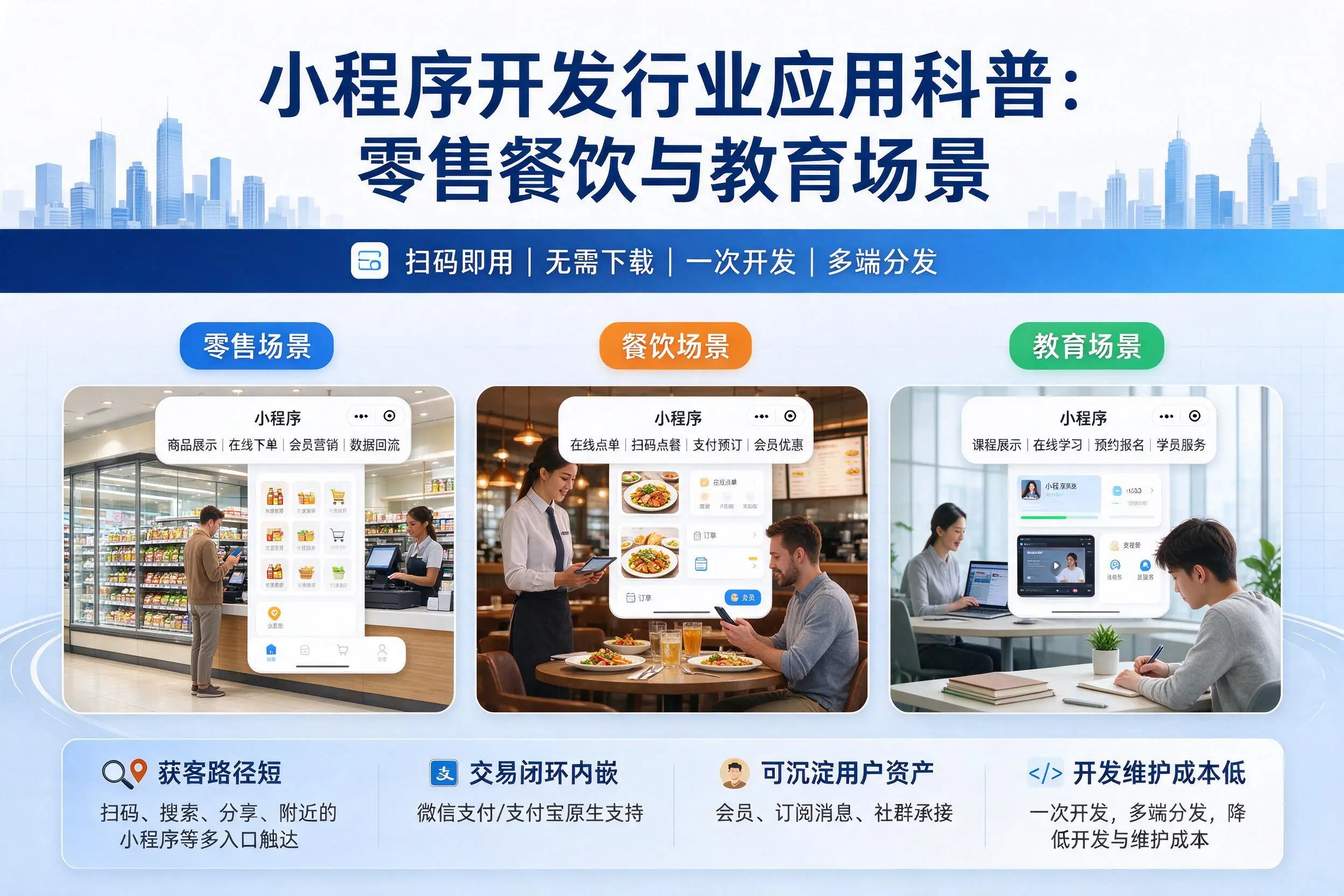济宁小程序开发行业应用科普：零售餐饮与教育场景