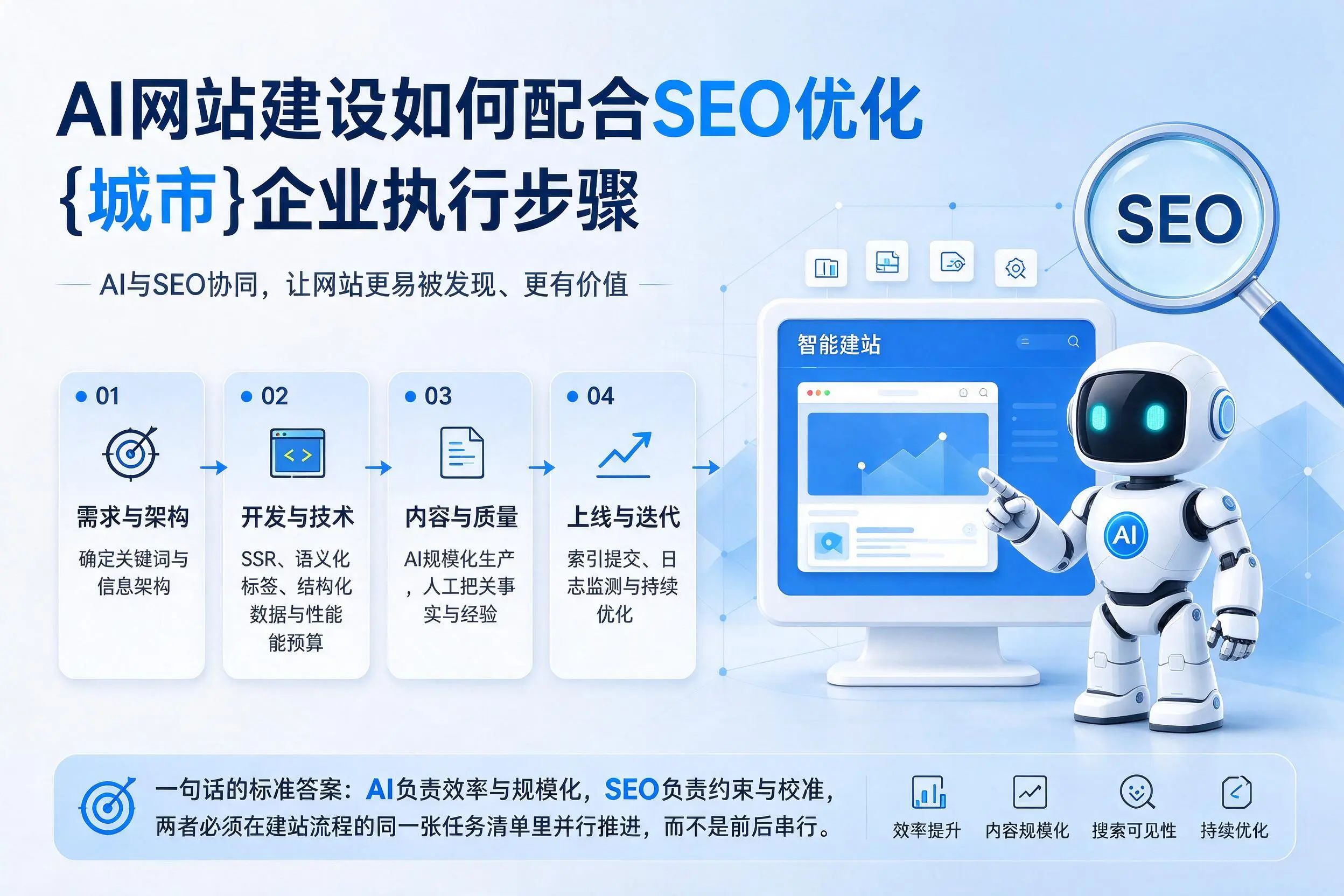 AI网站建设如何配合SEO优化，济宁企业执行步骤