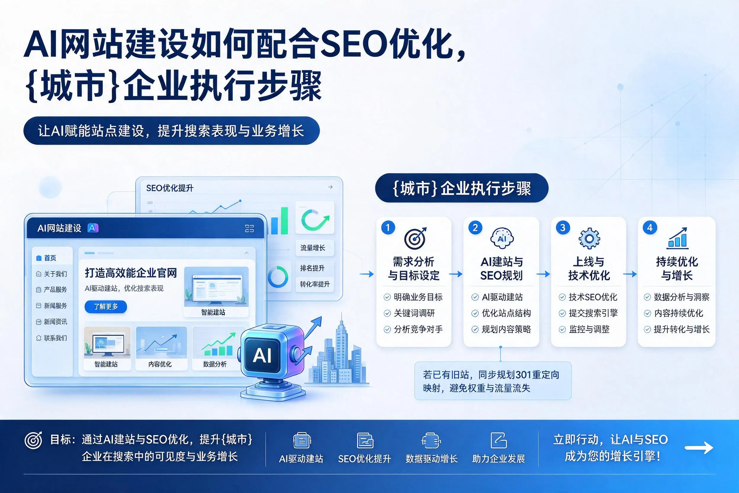 AI网站建设如何配合SEO优化，济宁企业执行步骤