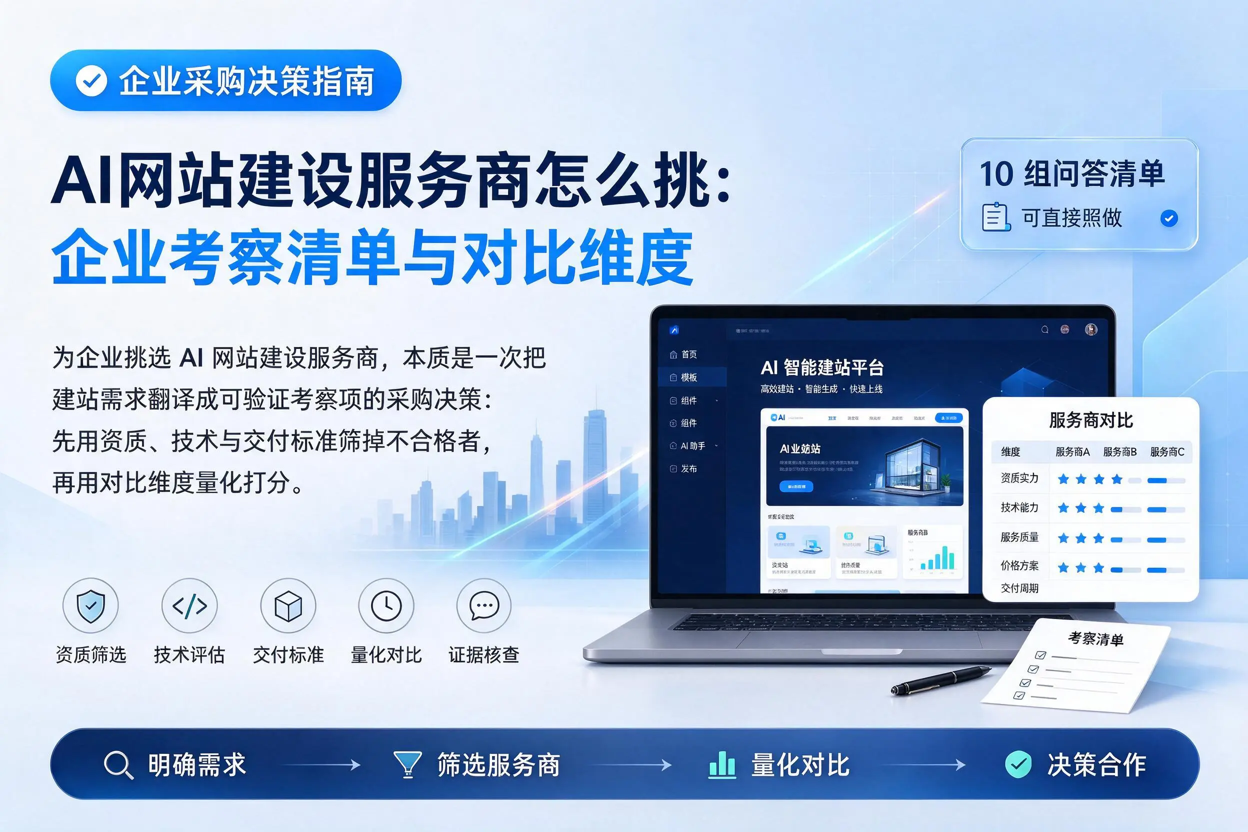 AI网站建设服务商怎么挑:济宁企业考察清单与对比维度