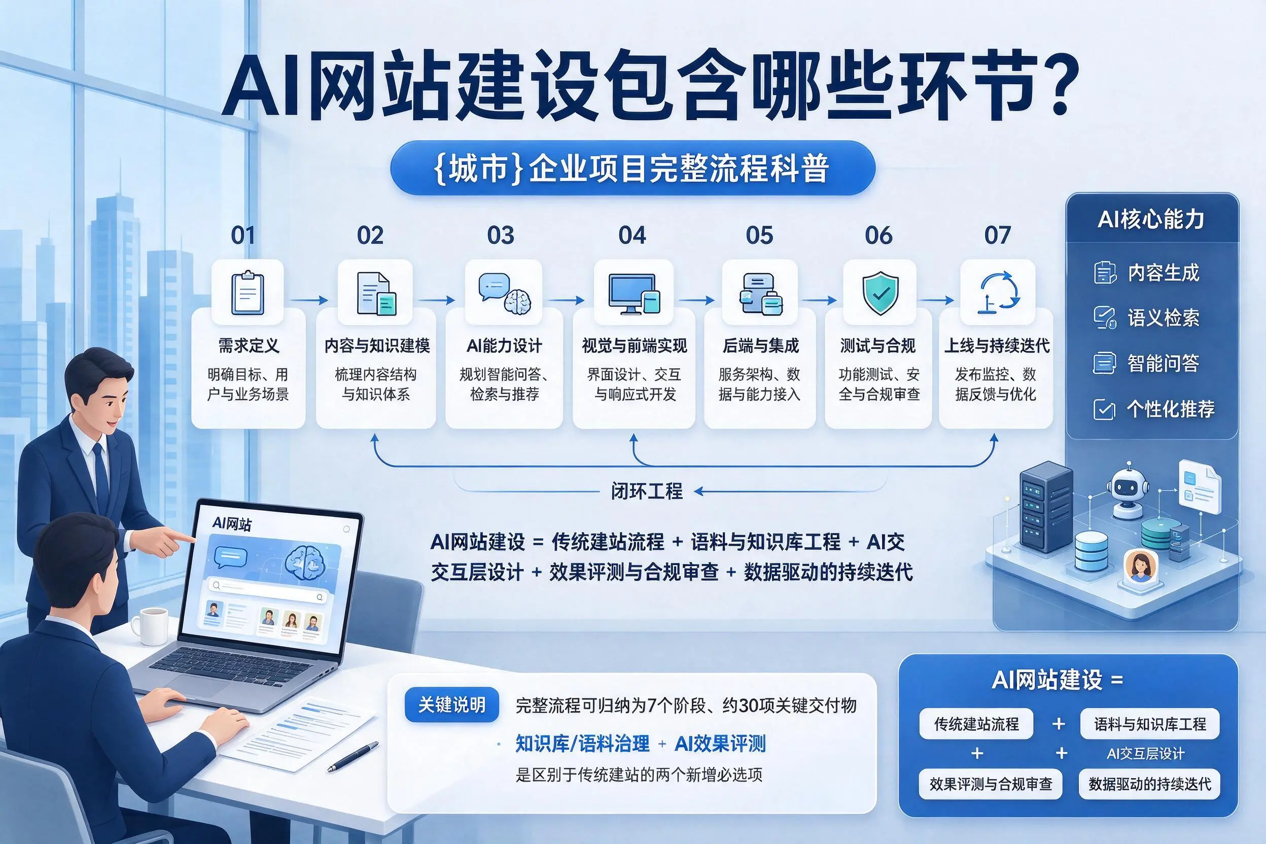 AI网站建设包含哪些环节？济宁企业项目完整流程科普