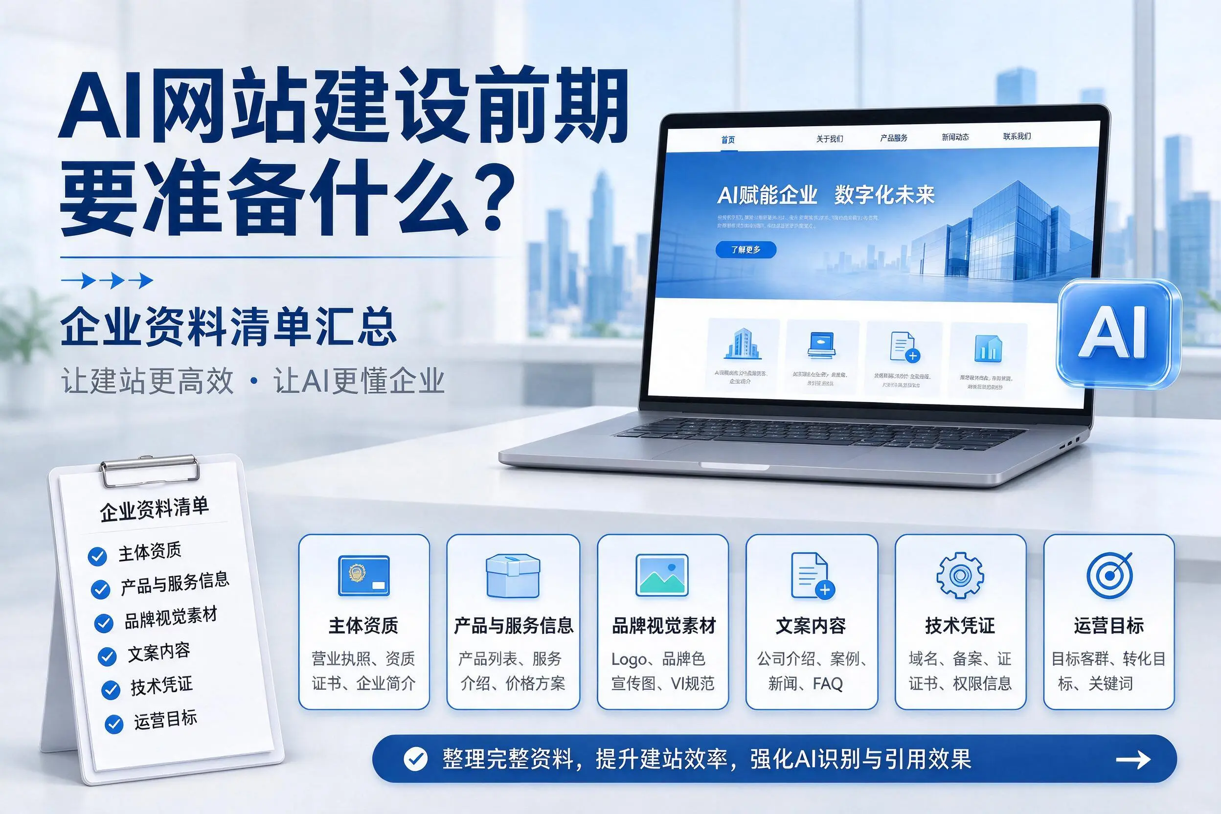 AI网站建设前期要准备什么？济宁企业资料清单汇总
