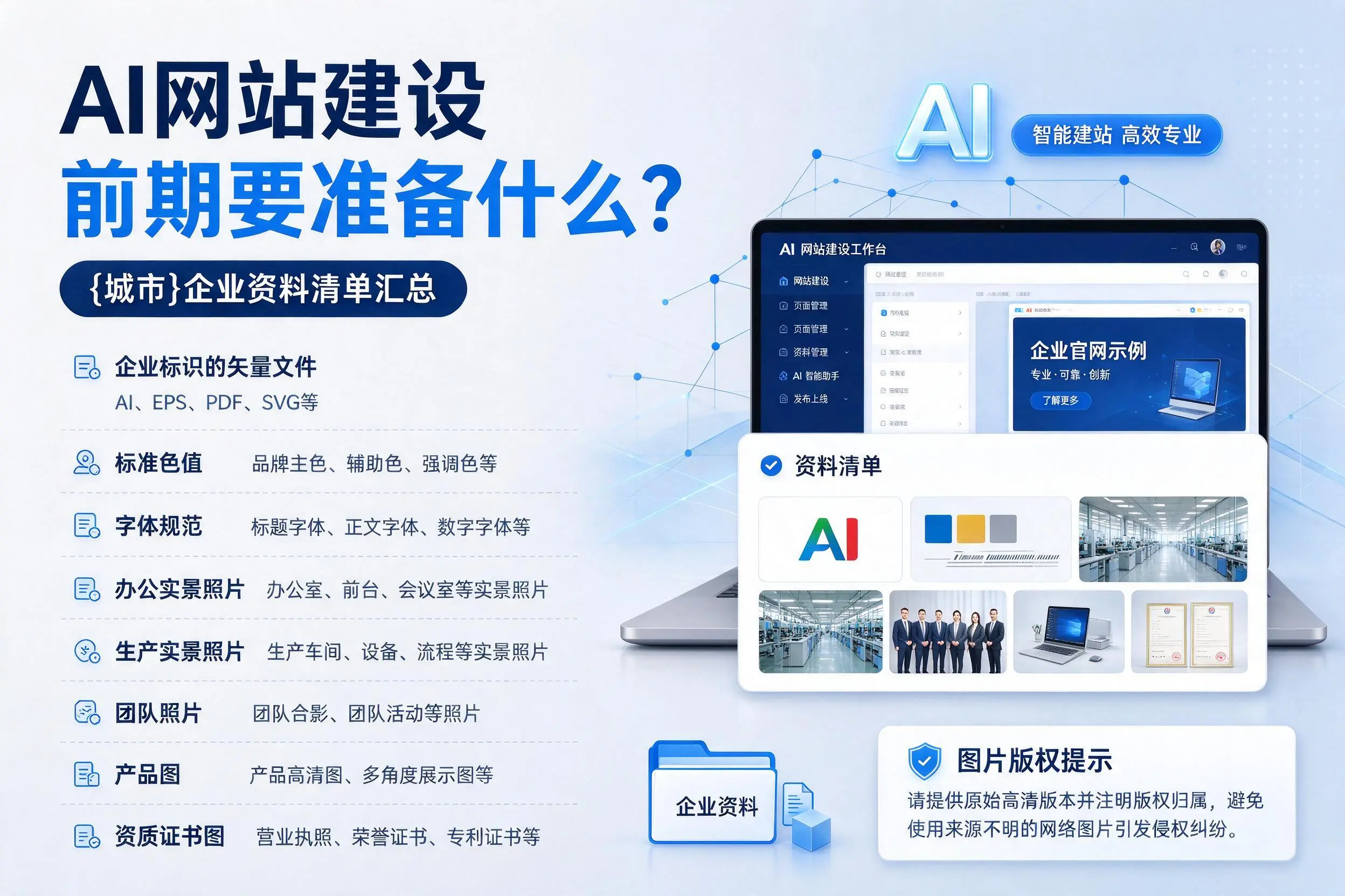 AI网站建设前期要准备什么？济宁企业资料清单汇总