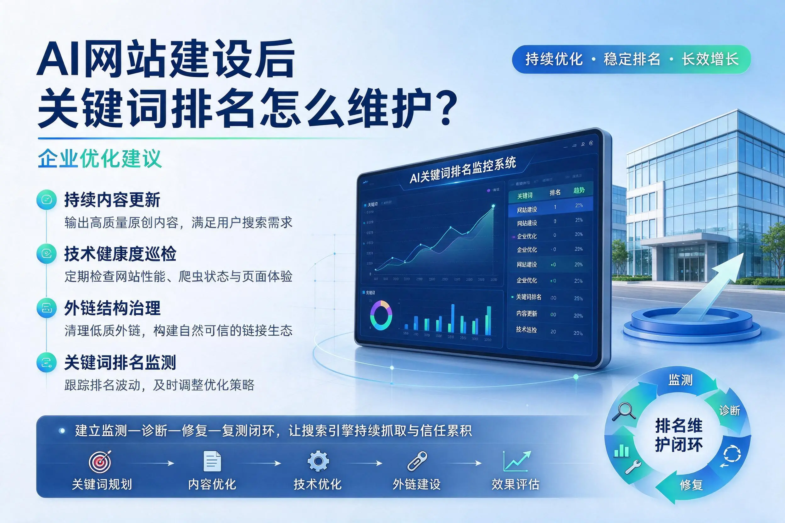 AI网站建设后关键词排名怎么维护？济宁企业优化建议