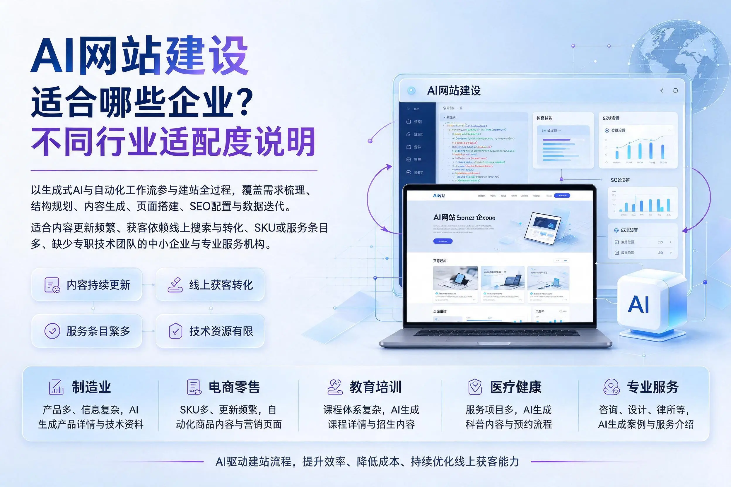 AI网站建设适合哪些企业？济宁不同行业适配度说明